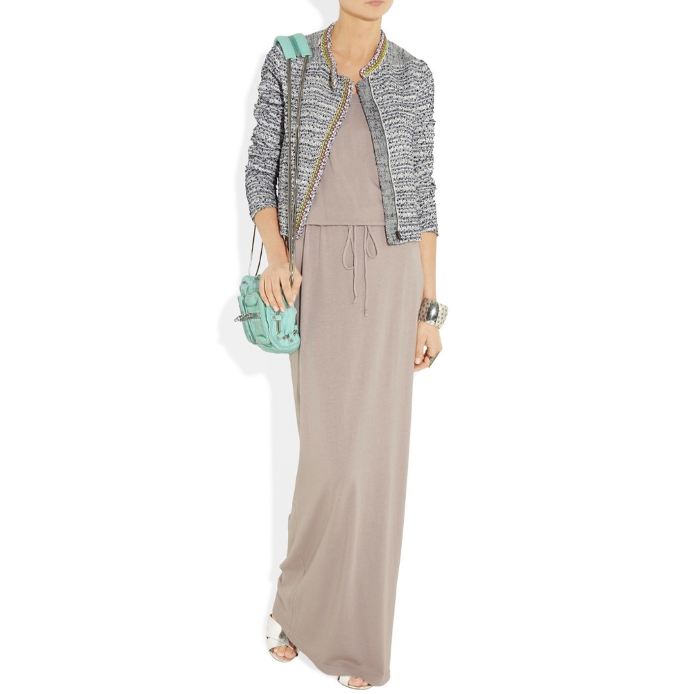 Splendid Strapless Jersey Maxi Dress Lt Brown XS